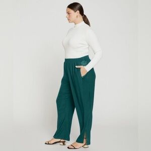 Universal Standard Beaufort Pocket Pants with Tuxedo Stripe-NWT blue/green